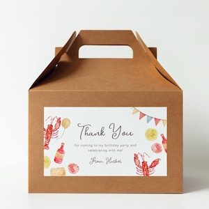 Editable Crawfish Gable Box Sticker, Crawfish Favor Box Sticker, Crawfish Party Favor Box Sticker, Crawfish Birthday, Crawfish Favors