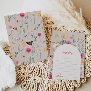 Wildflower Time Capsule Notecards, Wildflower Notecards, Wildflower Party Notecards, Wildflower Birthday Party, Wildflower Party Games