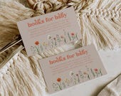 Wildflower Books for Baby Cards, Wildflower Shower Card Insert, Wildflower Baby Shower, Wildflower Shower Decor, Wildflower Card Insert