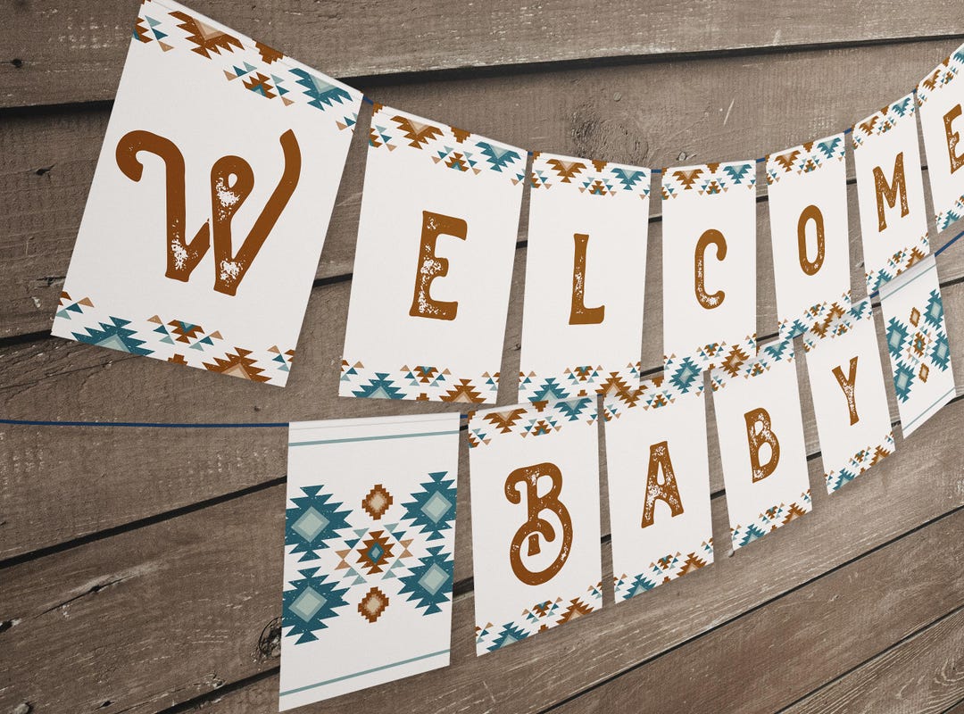 Digital Southwest Baby Shower Bunting Banner, Southwest Baby Shower ...
