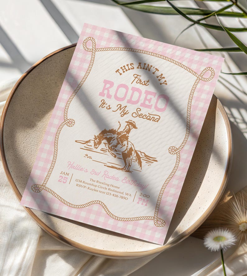 Ain't My First Rodeo Birthday Invitation | Cowgirl Party Invite ...