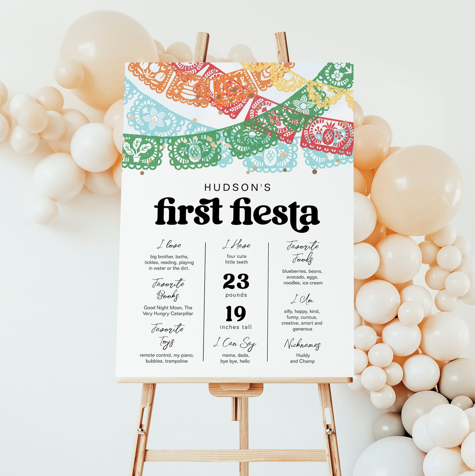 Editable Fiesta Milestone Poster, First Fiesta Poster, First Fiesta ...