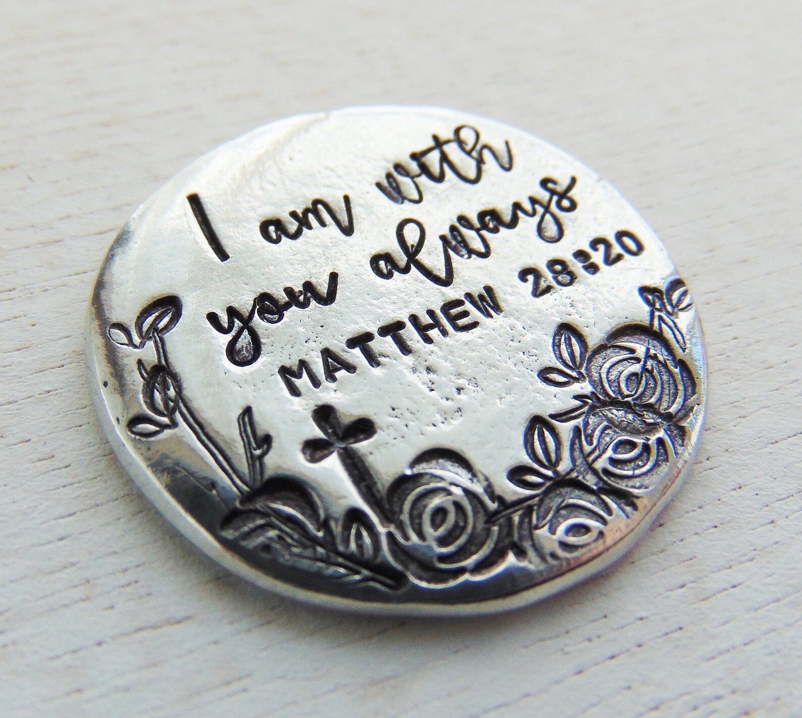 Pocket Coin Religious Coin I am with you always Matthew Etsy
