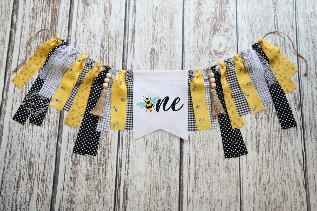 First Bee Day High Chair Banner 1st Bee Day Birthday Banner, Boho Bee ...