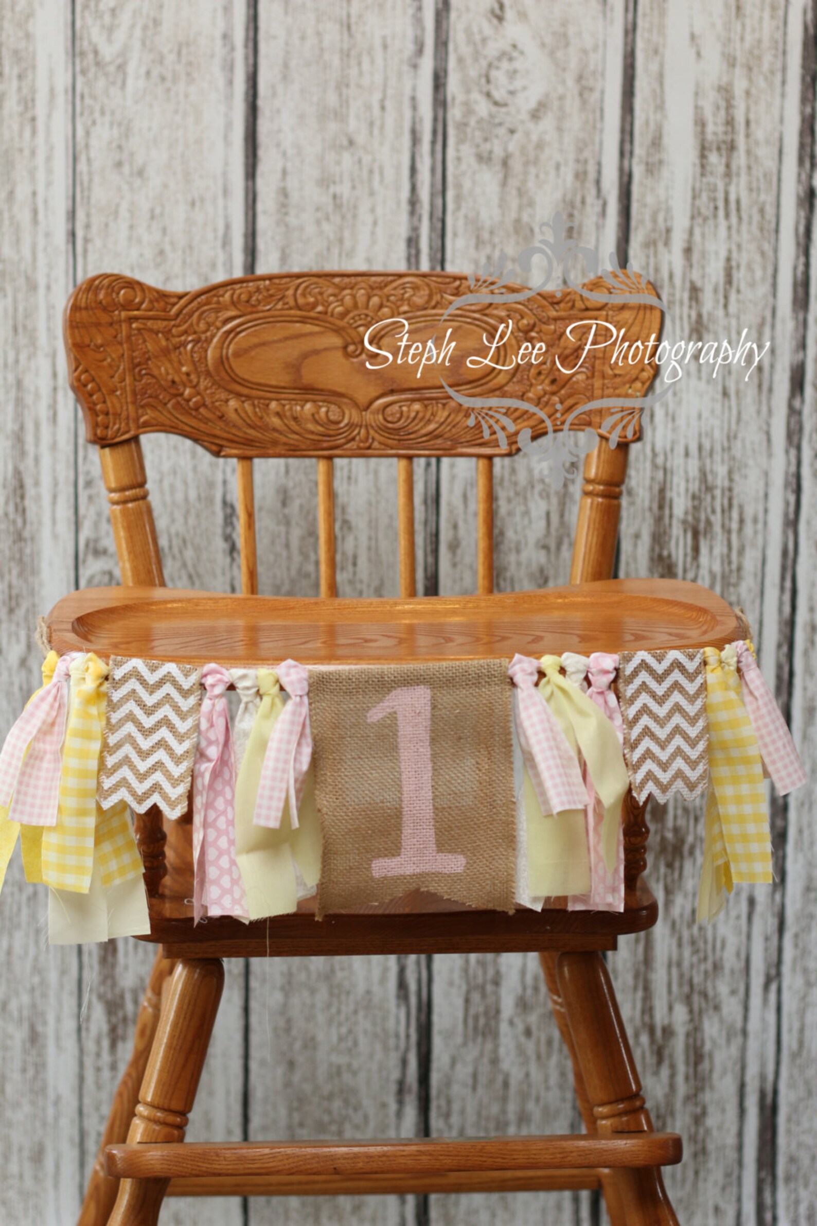 Pink Lemonade Fabric Burlap High Chair Banner Highchair Etsy