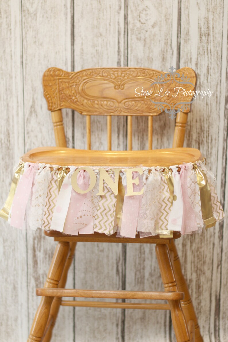 Pink and Gold High Chair Banner Pink and Gold First 1st Etsy