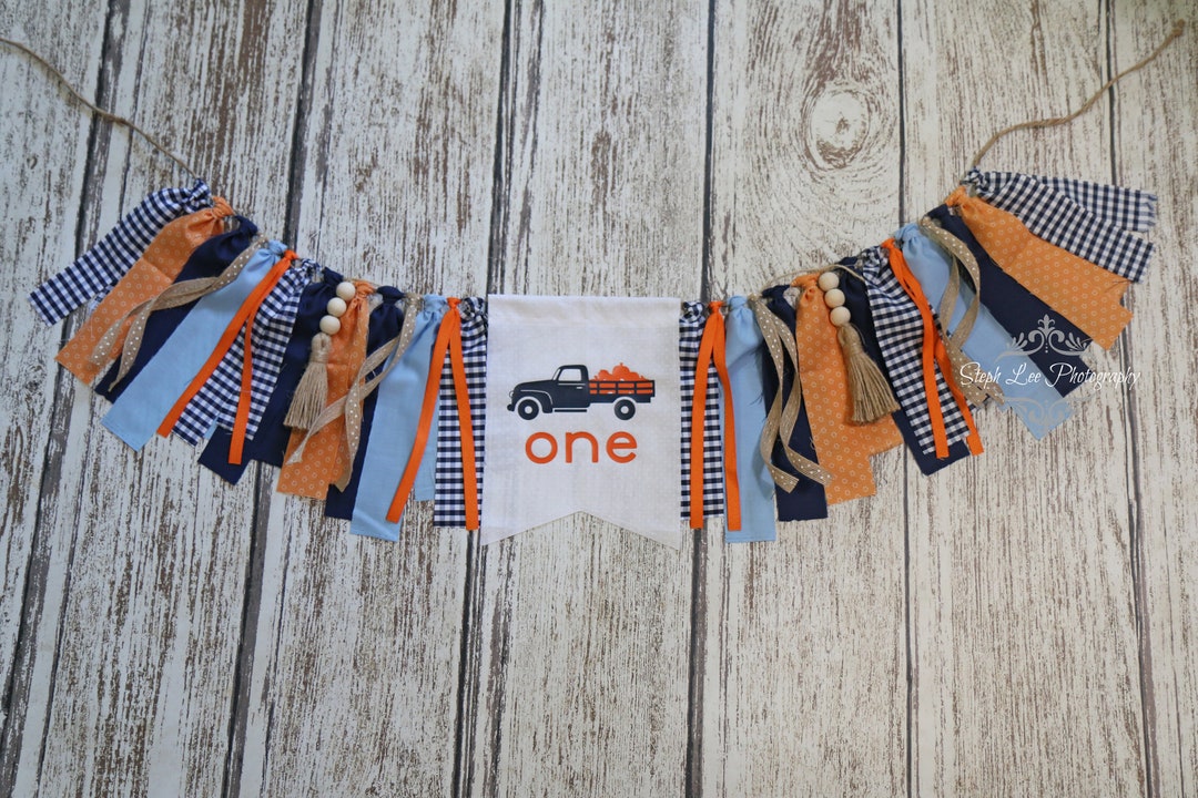 Pumpkin Truck First Birthday High Chair Banner Little Pumpkin - Etsy