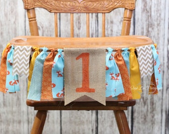 Fox First Birthday High Chair Banner, Woodland 1st Birthday, Wild One Birthday Decorations, Fox High Chair Banner, Fox Birthday Party