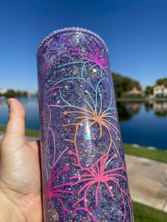 Lily Flower Snow Globe Tumbler Glitter Bling Cup With Etsy