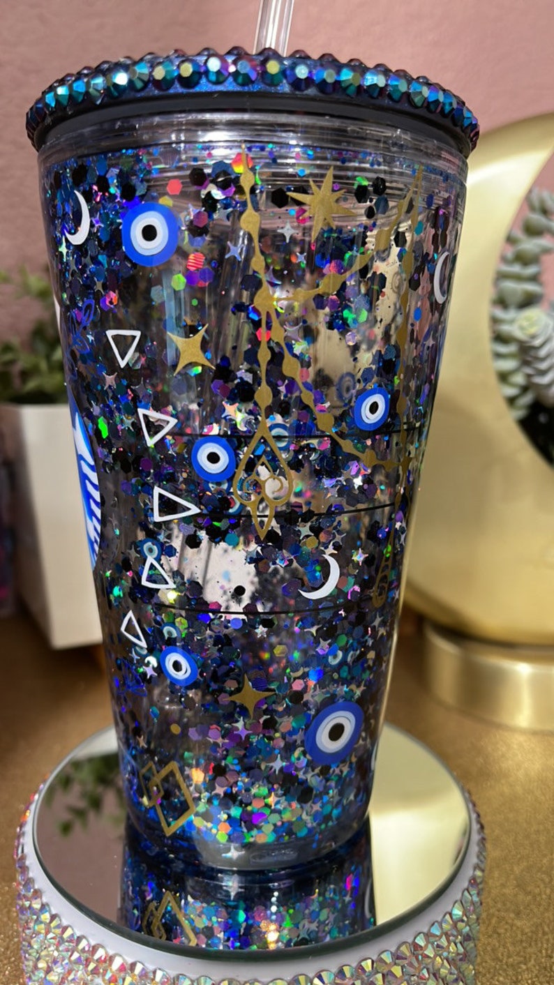 Evil Eye Snow Globe Tumbler. Mail De Ojo Cup. Grande Evil Eye Etsy