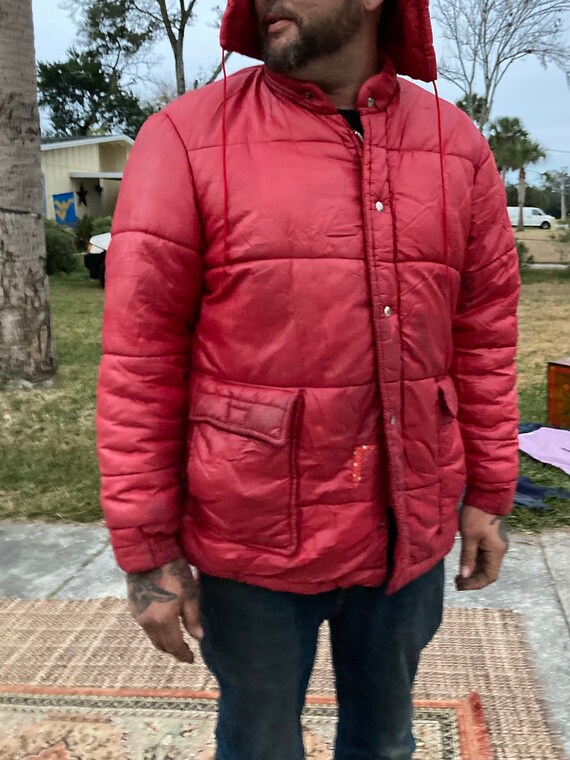 80s vintage red puffer jacket