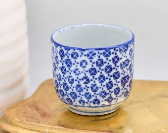 Tasse à thé décorative bleue et blanche, vintage, Japon