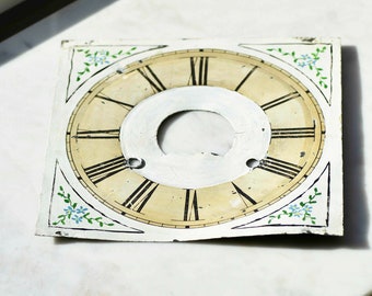 Cadran d'horloge antique peint à la main, 8"