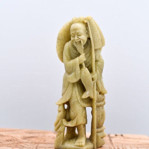 Soapstone Carved Fisherman