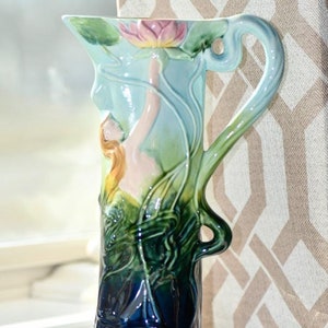Art Nouveau Majolica Pitcher