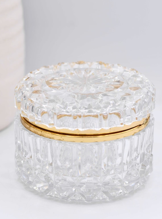 Cut Crystal Jewelry Box Casket, 5" - image 1