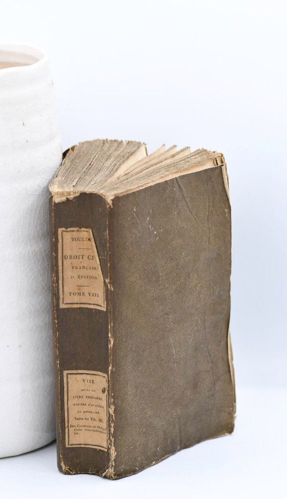 Le Droit Civil Francais, Decorative Antique French Book, 1830 - Etsy