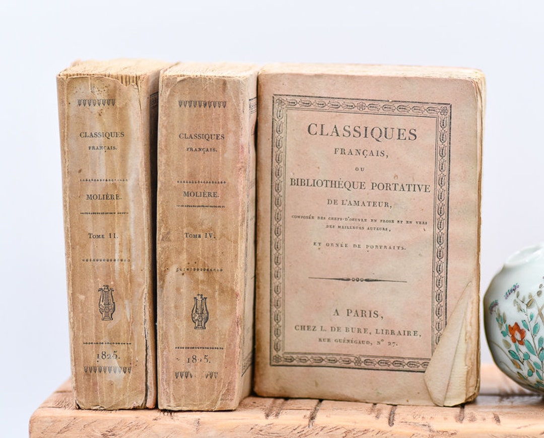 Set of Three Small Antique French Books Classiques Francais picture