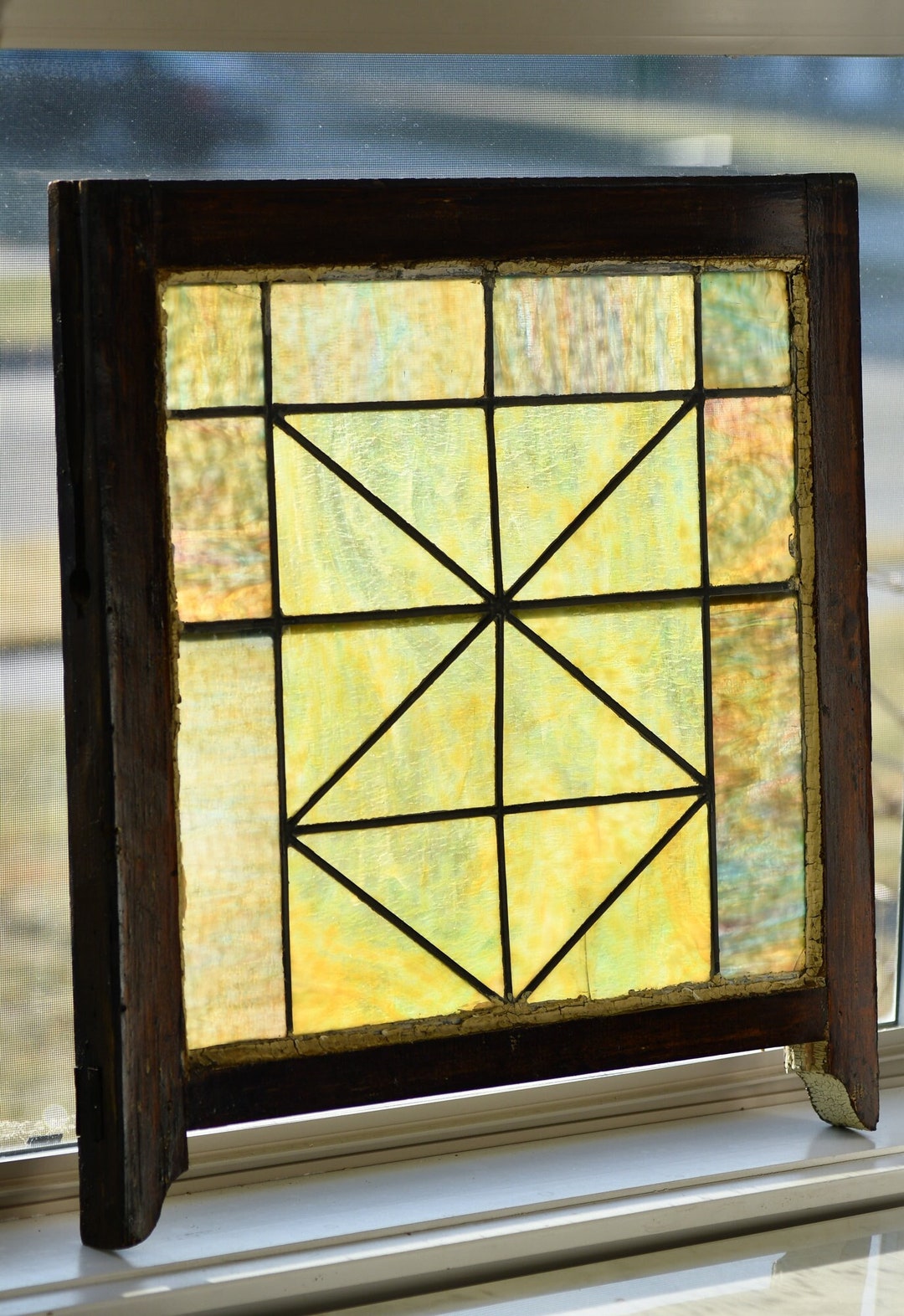 Stained Glass, 1860. Antique Church Window, Yellow Stained Glass Etsy