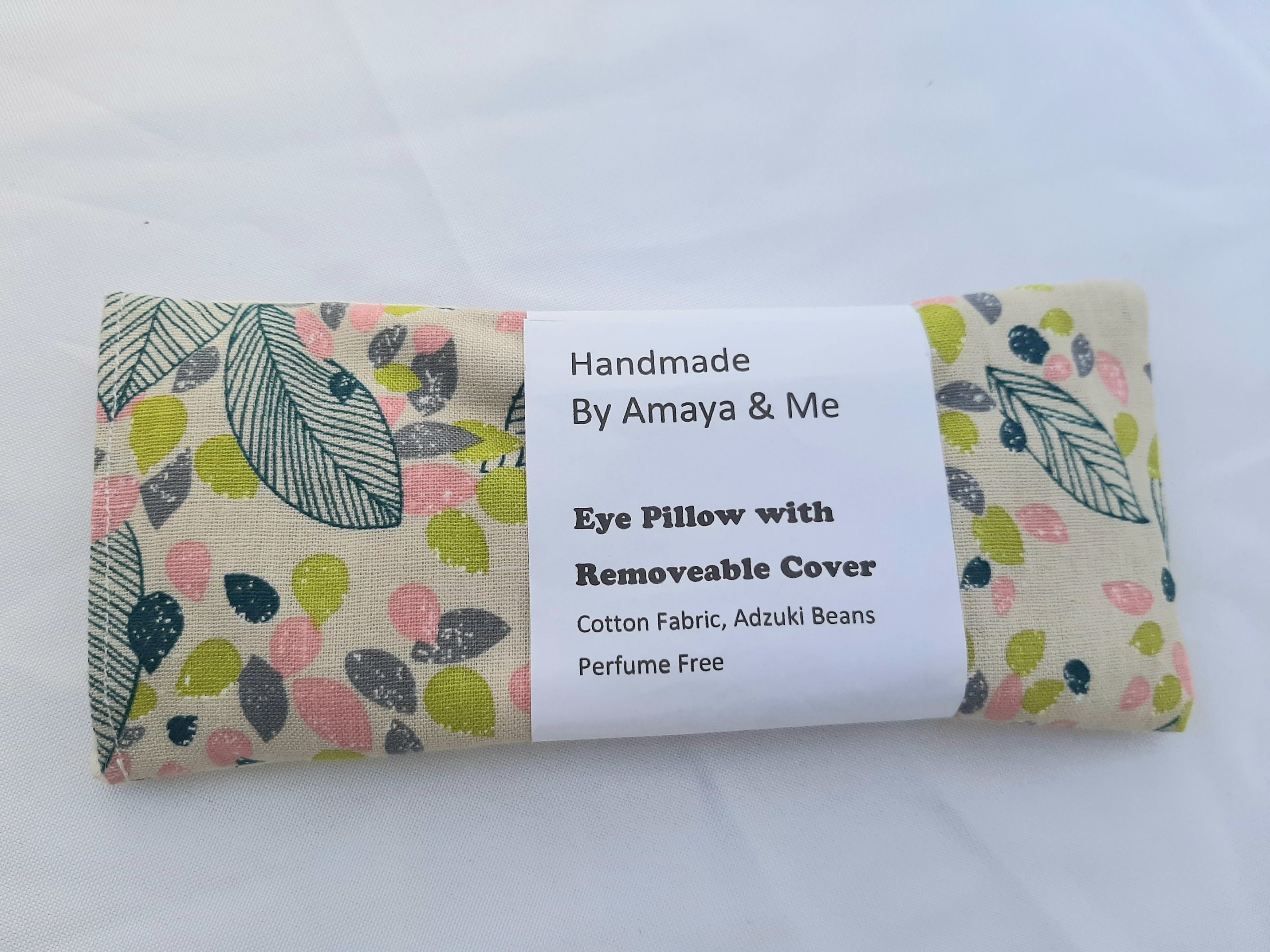 Eye Pillow Removable Outer Cover Leaves Handmade in Etsy UK