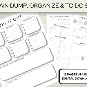 Brain Dump zum Ausdrucken, Priorisierung und To-Do-Liste, ADHS-Planer, Anti-Angst, Gedankenorganisator, ADHS-Gehirndump, Priority-Aufgabenliste