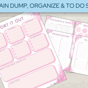 Brain Dump Printable, Prioritization, & To-Do List, ADHD Planner, Anti Anxiety, Thought Organizer, ADHD Brain Dump, Priority Task List