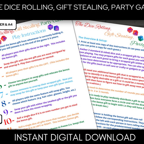 Dice Rolling Gift Stealing Party Game - The Yankee Swap Gift Party Game | White Elephant Gift Exchange | Holiday Present Swap