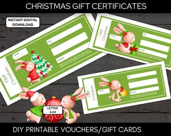 Printable Christmas Gift Certificate Coupon Voucher / DIY Coupon Book A4 & Letter