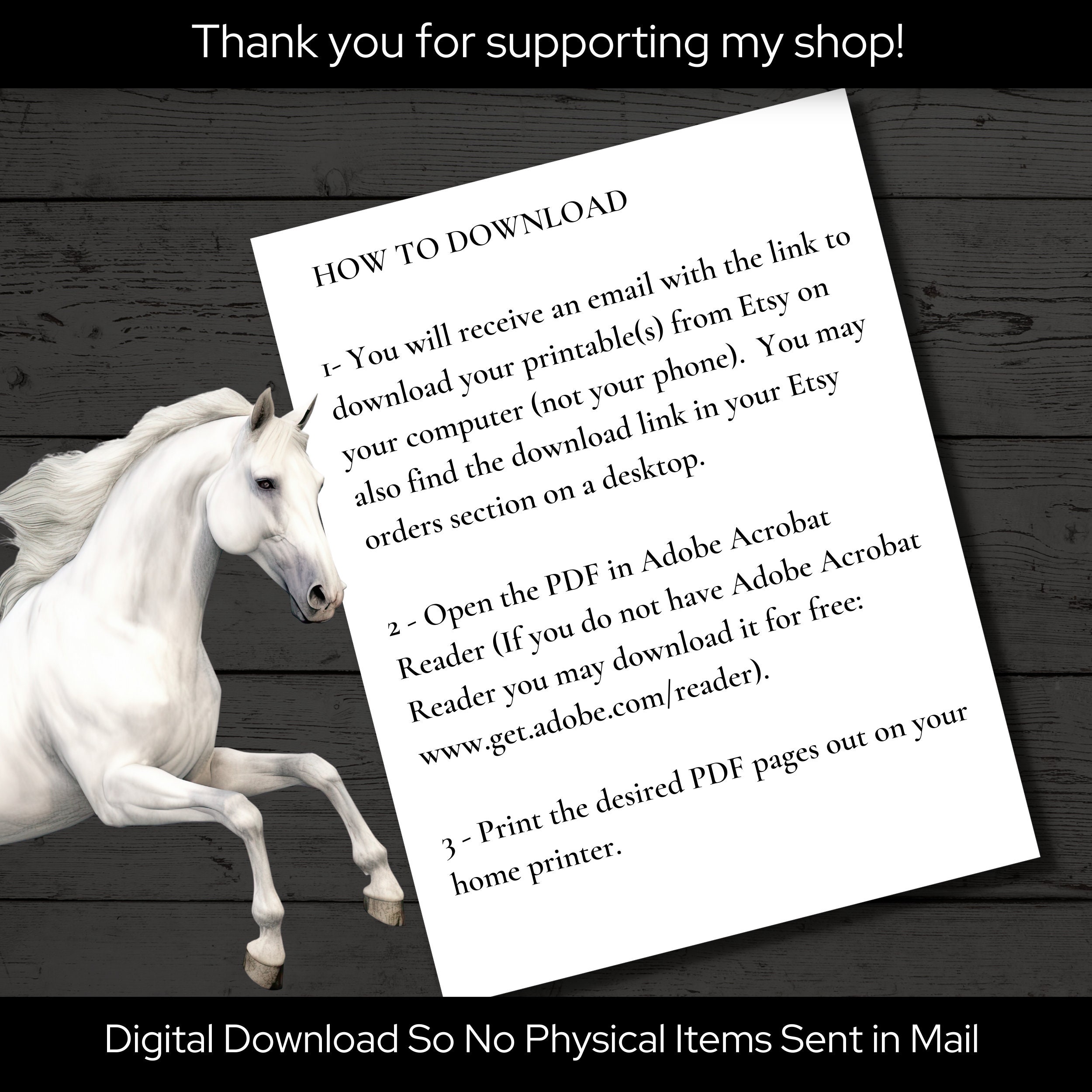 10 Horse Printable Bookmarks Digital Download Horse - Etsy