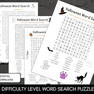 Halloween Word Search Printable Halloween Games, Hard Halloween ...