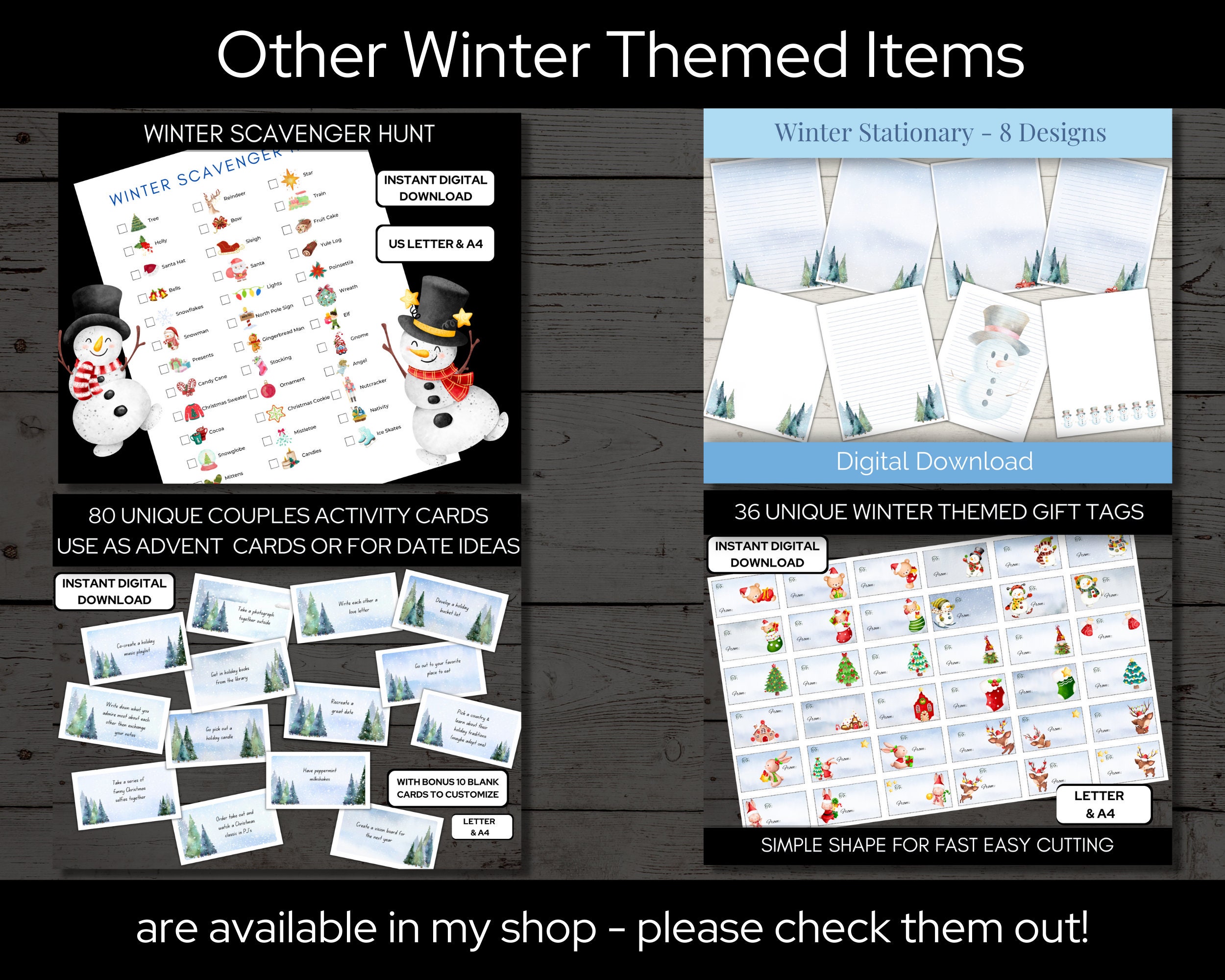 Selfie Scavenger Hunt Printable Party Game - Winter Themed - Etsy