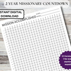 Aftelkalender voor 2 jaar missionaris voor ouderlingen - geweldig cadeau voor zendeling- of zendelingmoeders