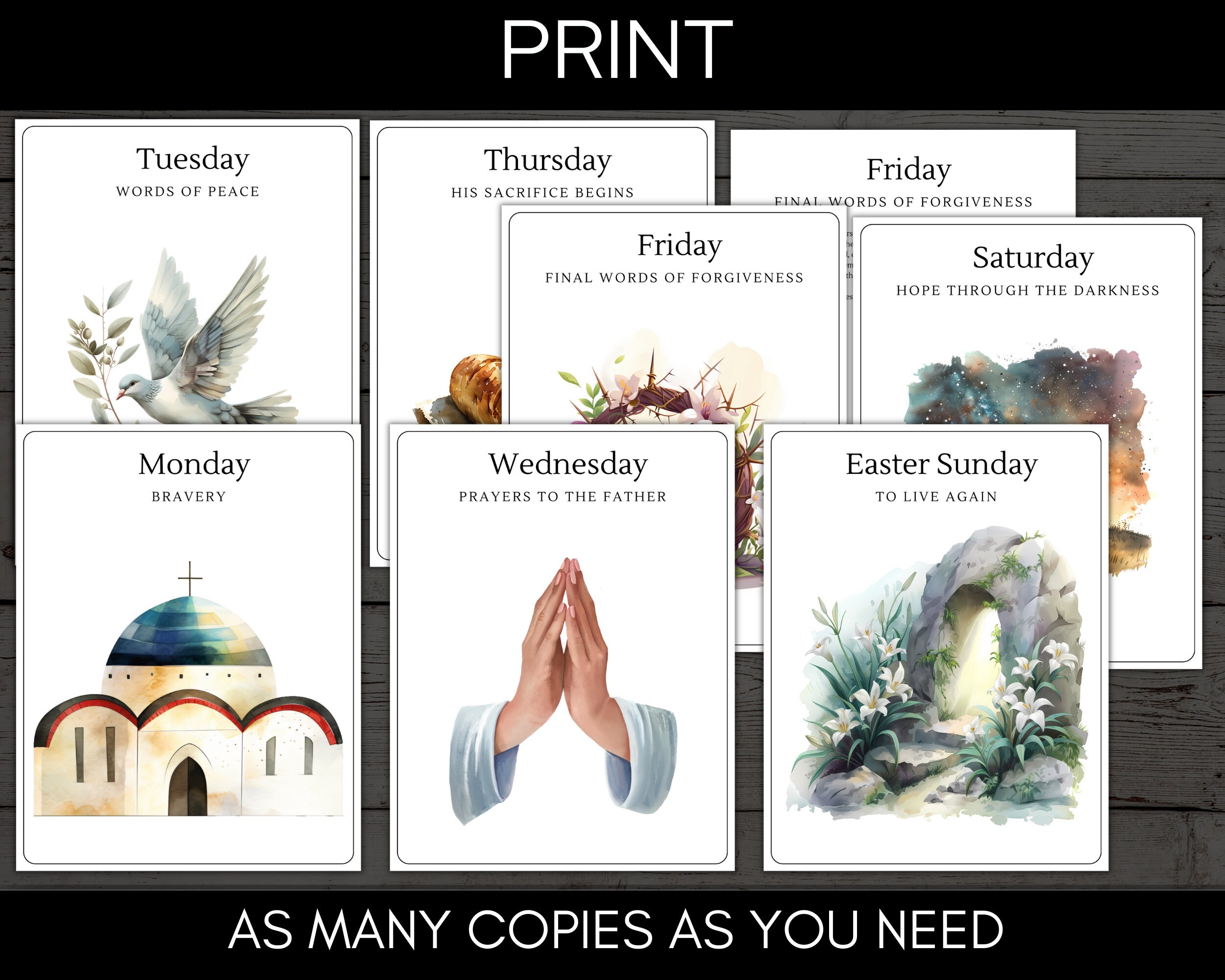 LDS Easter Advent Cards, Holy Week Printable, Latter Day Saints Easter ...