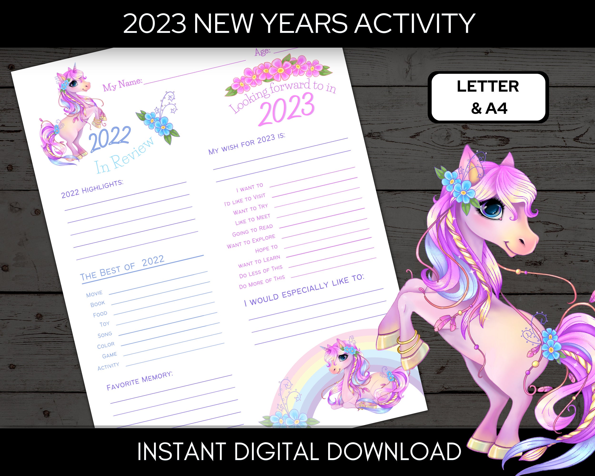Kids Year in Review Printable New Years Activity 2023 New - Etsy