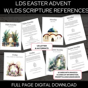 LDS Ostern Adventskarten, Karwoche druckbar, Heilige der Letzten Tage Ostern Advent, Adventskarten der Karwoche, Osterschriftkarte, A4 und US Letter