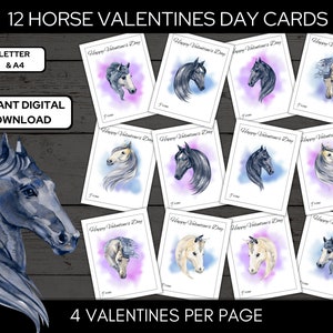 Horse Valentine Cards in Letter & A4 format