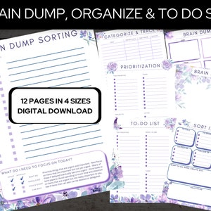 ADHD Brain Dump Printable, To-Do List Template, Productivity Planner, ADHD Planner, ADHD Brain Dump, Priority Task List