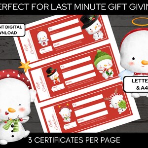 Printable Christmas Gift Certificate / Redeemable Voucher - Etsy