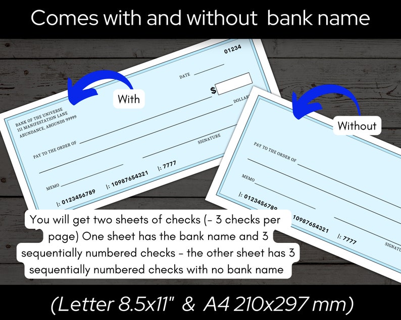 Manifestation Check, Vision Board Checks, Vision Board Printables ...