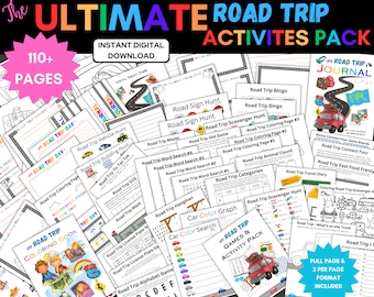 Ultimate Road Activities Pack, Kids Road Trip Games Printable, Family Road Trip Planner, Family Vacation Scavenger Hunt, Road Trip Bingo