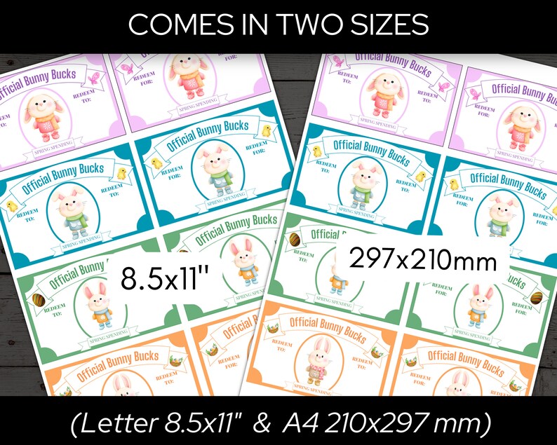 Easter Bunny Bucks Printables, Easter Egg Filler, Easter Coupons ...