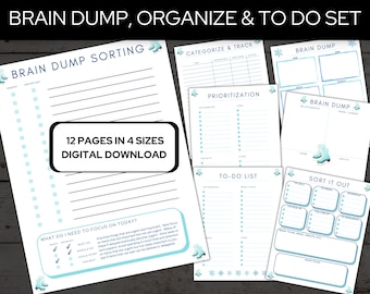 ADHS Brain Dump zum Ausdrucken, To-Do-Listenvorlage, Produktivitätsplaner, ADHS-Planer, ADHS-Gehirndump, Priority-Aufgabenliste