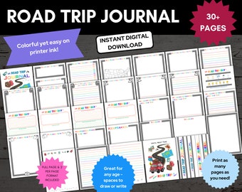 Kids Travel Journal, Travel Diary, Printable Vacation Journal, Teen Travel Journal, Travel Journal for Kids, Kids Travel Diary, Kids Journal