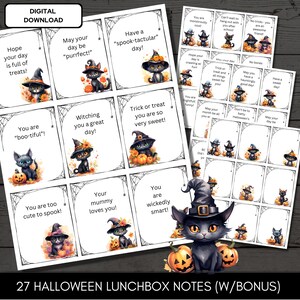 Halloween Lunchbox Notizen, Halloween Notizen, Herbst Notizen, Lunch Box Notizen, A4 & US Letter