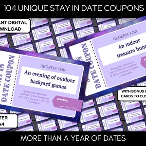 Date Night, Love Coupons, 100 Date Night Ideas, Stay-in Coupon Book, Date Night Jar, Paper Anniversary, Last Minute Gift