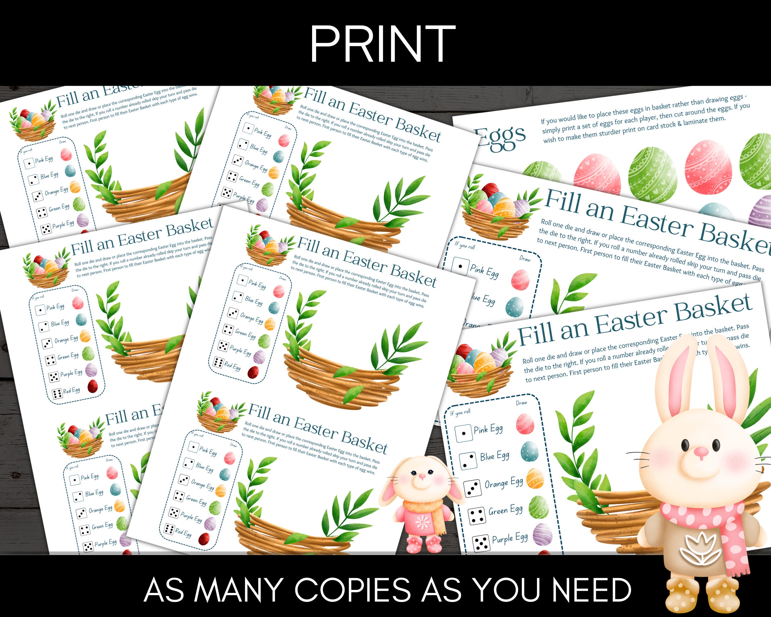 Fill an Easter Basket Dice Game, Easter Game, Classroom Games, Easter ...