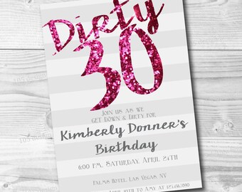 dirty thirty invite etsy