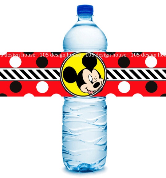 Instant Download Mickey Mouse Water Bottle Label Printable Etsy
