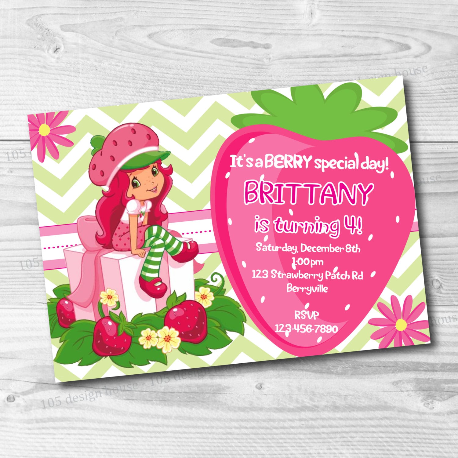 strawberry-shortcake-invitation-printable-strawberry-etsy