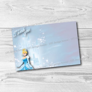 INSTANT DOWNLOAD Cinderella Thank You Printable 4x6 - Printable Cinderella Thank You Card